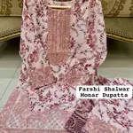 Peach Colour Farshi Shalwar 3 pc Stitched Banadora Suit by Faroza Collection Avaliable in 12 More Colours 2