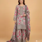 Rose Gold Colour Farshi Shalwar 3 pc Stitched Banadora Suit by Faroza Collection Avaliable in 12 More Colours 1