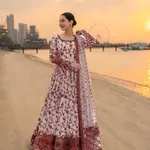 Viral Pink Color Banadora Maxi 3 Pc Digital Printed With Monar Duppata 1
