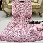 Viral Pink Color Banadora Maxi 3 Pc Digital Printed With Monar Duppata 2