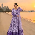Viral purple Color Banadora Maxi 3 Pc Digital Printed With Monar Duppata 1