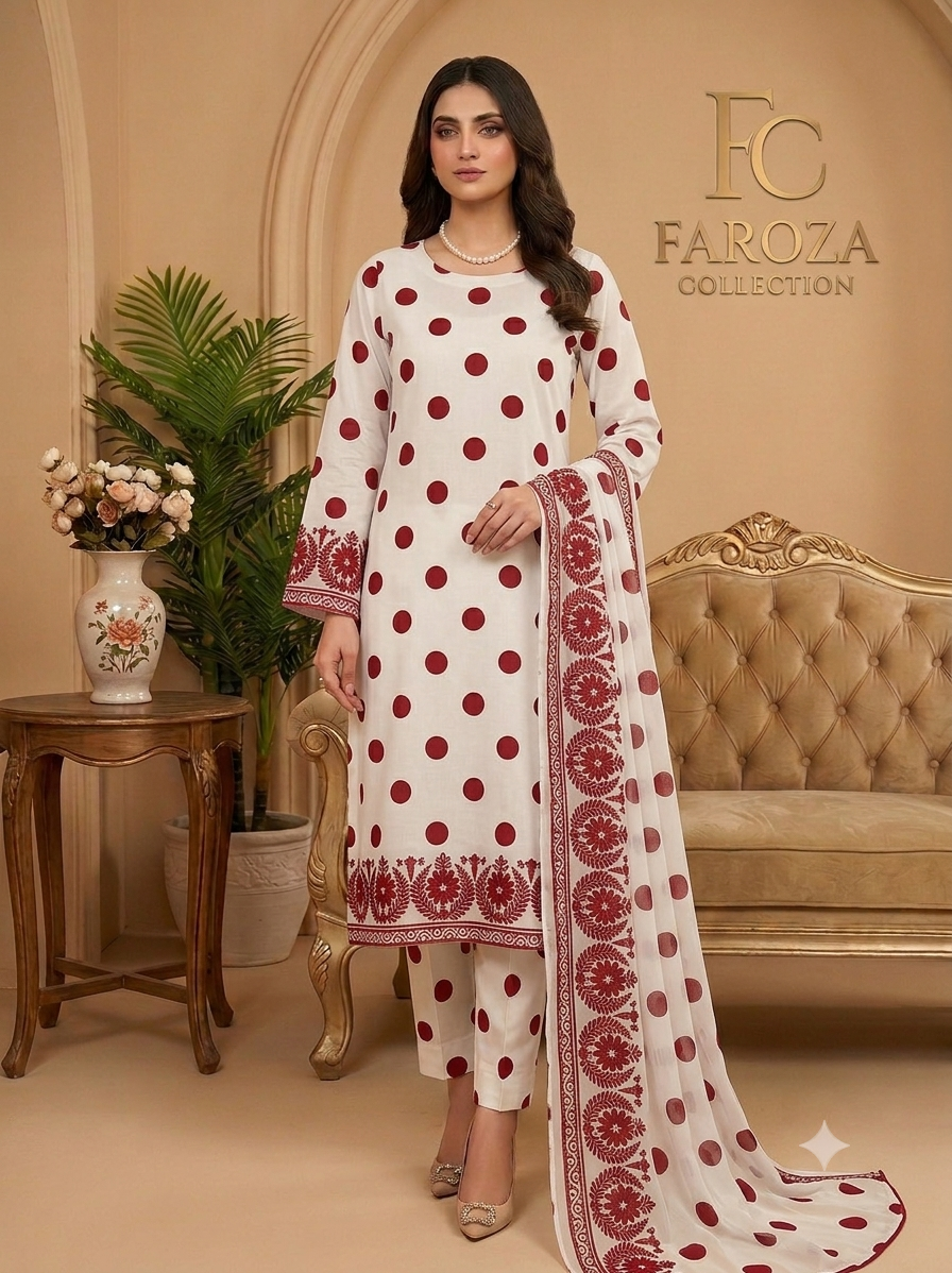 3 PICECE Suit Digital Printed For Girls