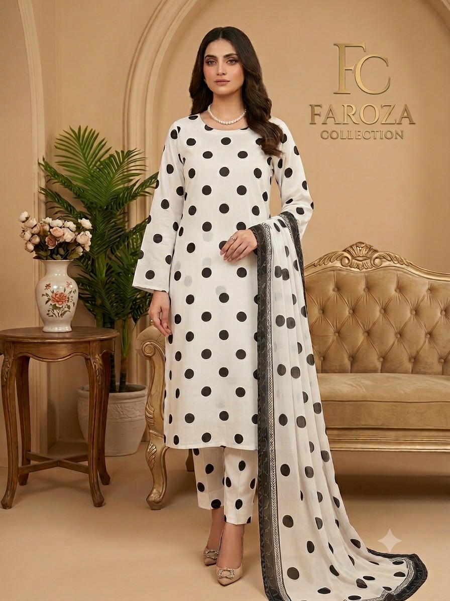 3 PICECE Suit Digital Printed For Girls