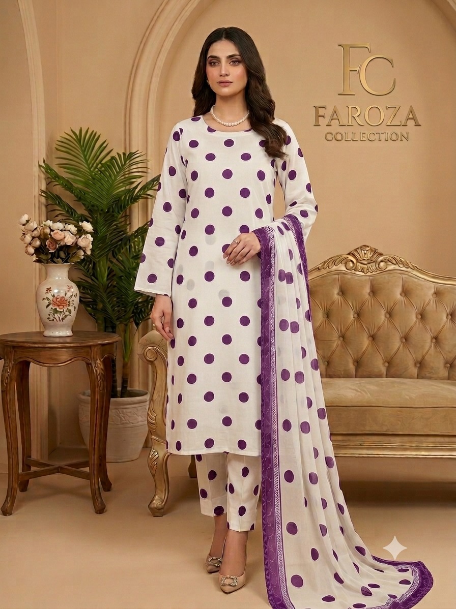 3 PICECE Suit Digital Printed For Girls