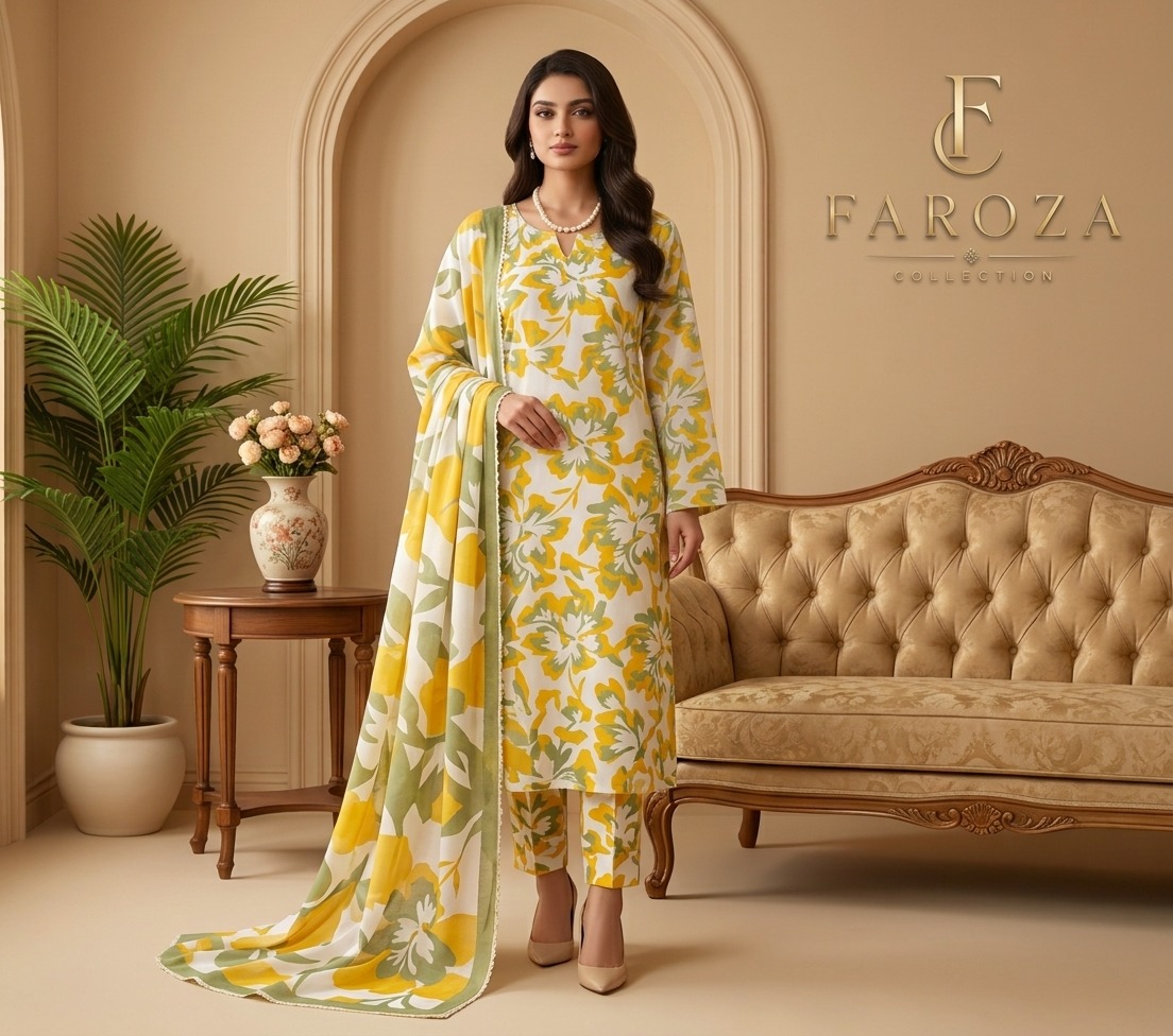 3 PICECE Suit Digital Printed For Girls