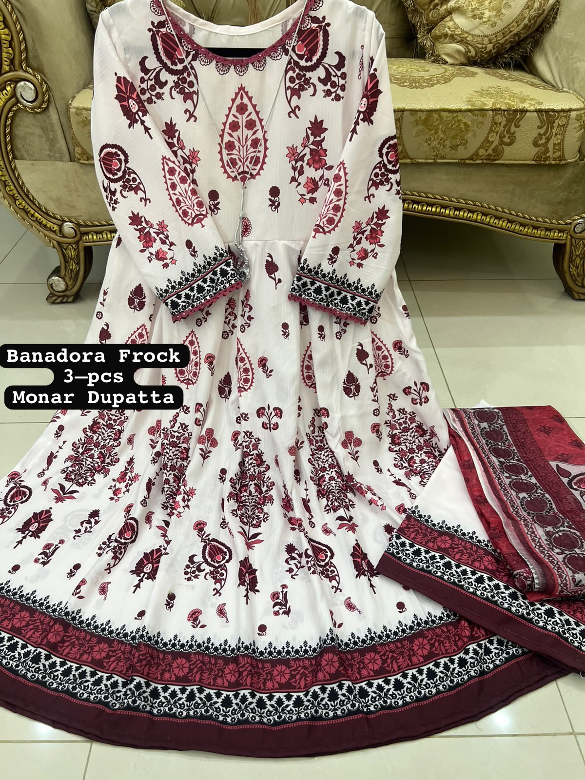 FROCK 3pc : stitched Digital print alternate view