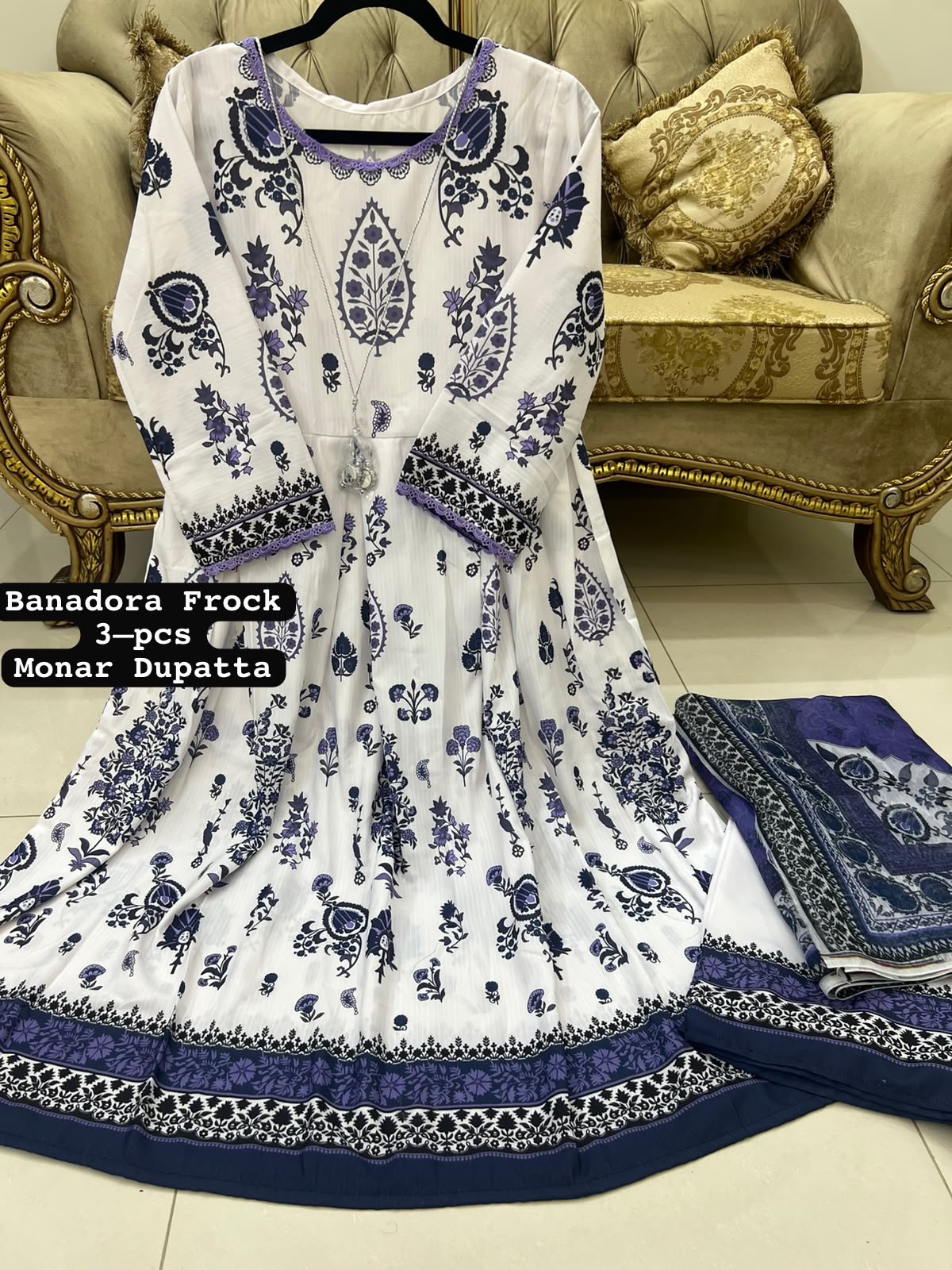 FROCK 3pc : stitched Digital print alternate view