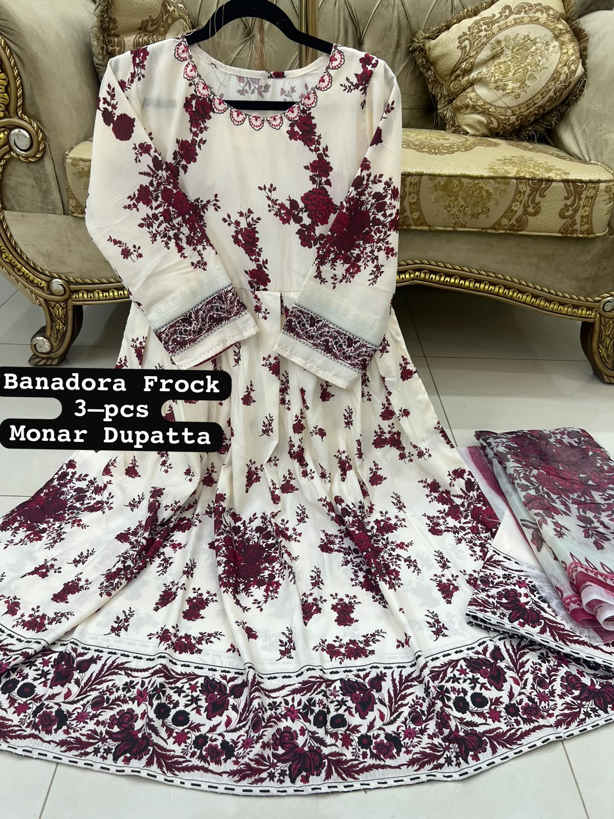 STITCHED MAXI-3PC FAROZA COLLECTION alternate view