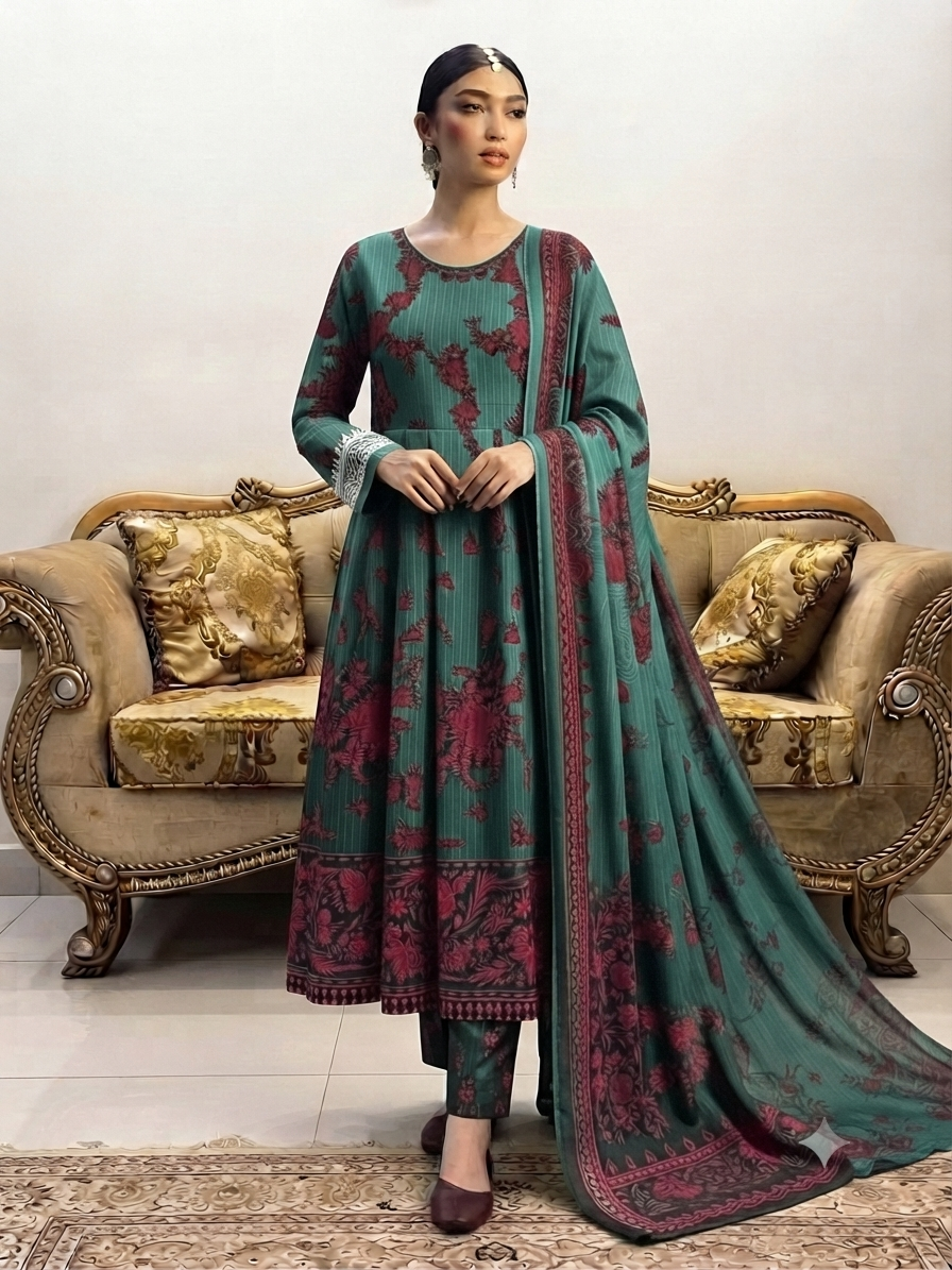 STITCHED MAXI-3PC FAROZA COLLECTION