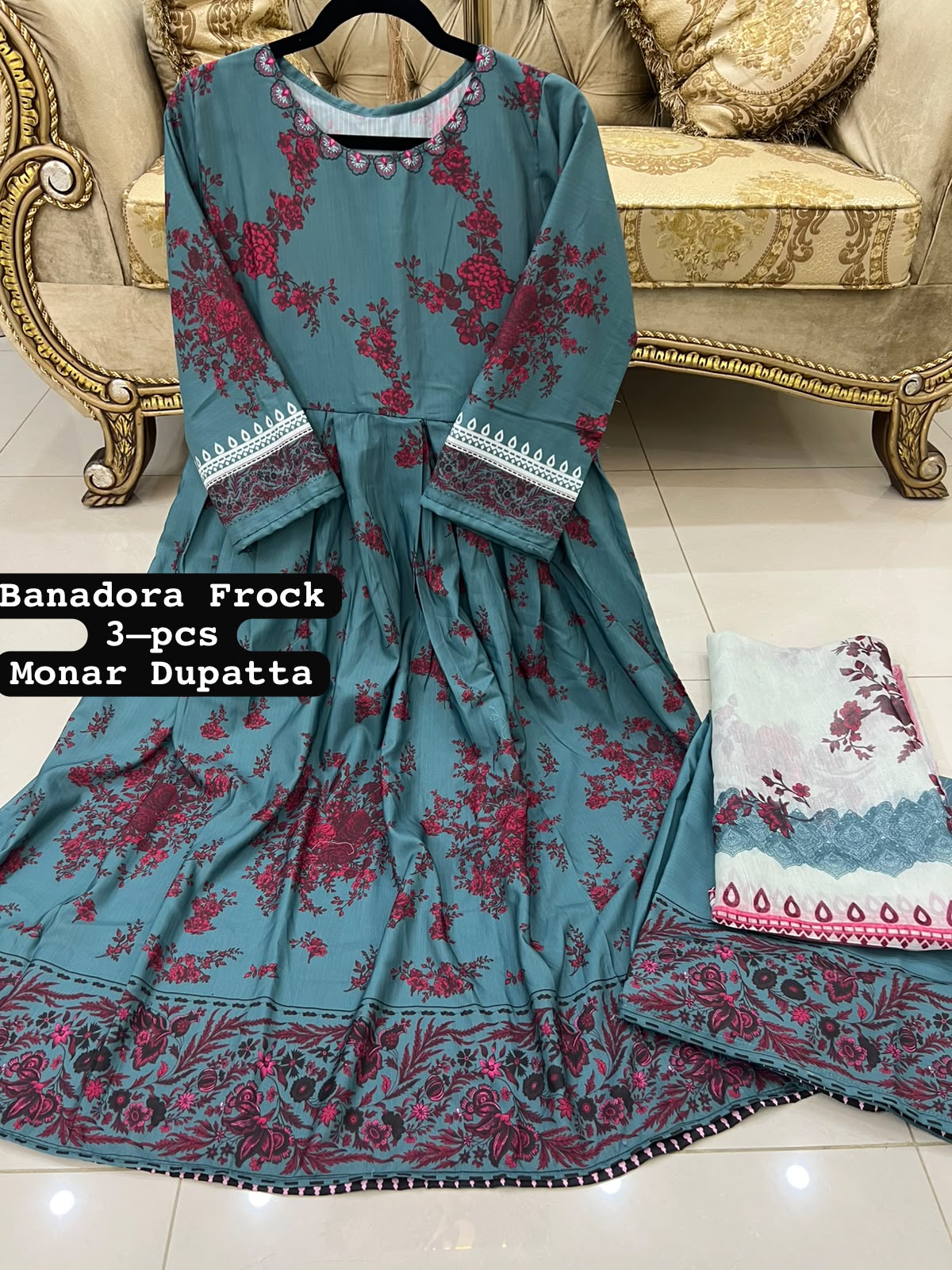 STITCHED MAXI-3PC FAROZA COLLECTION alternate view