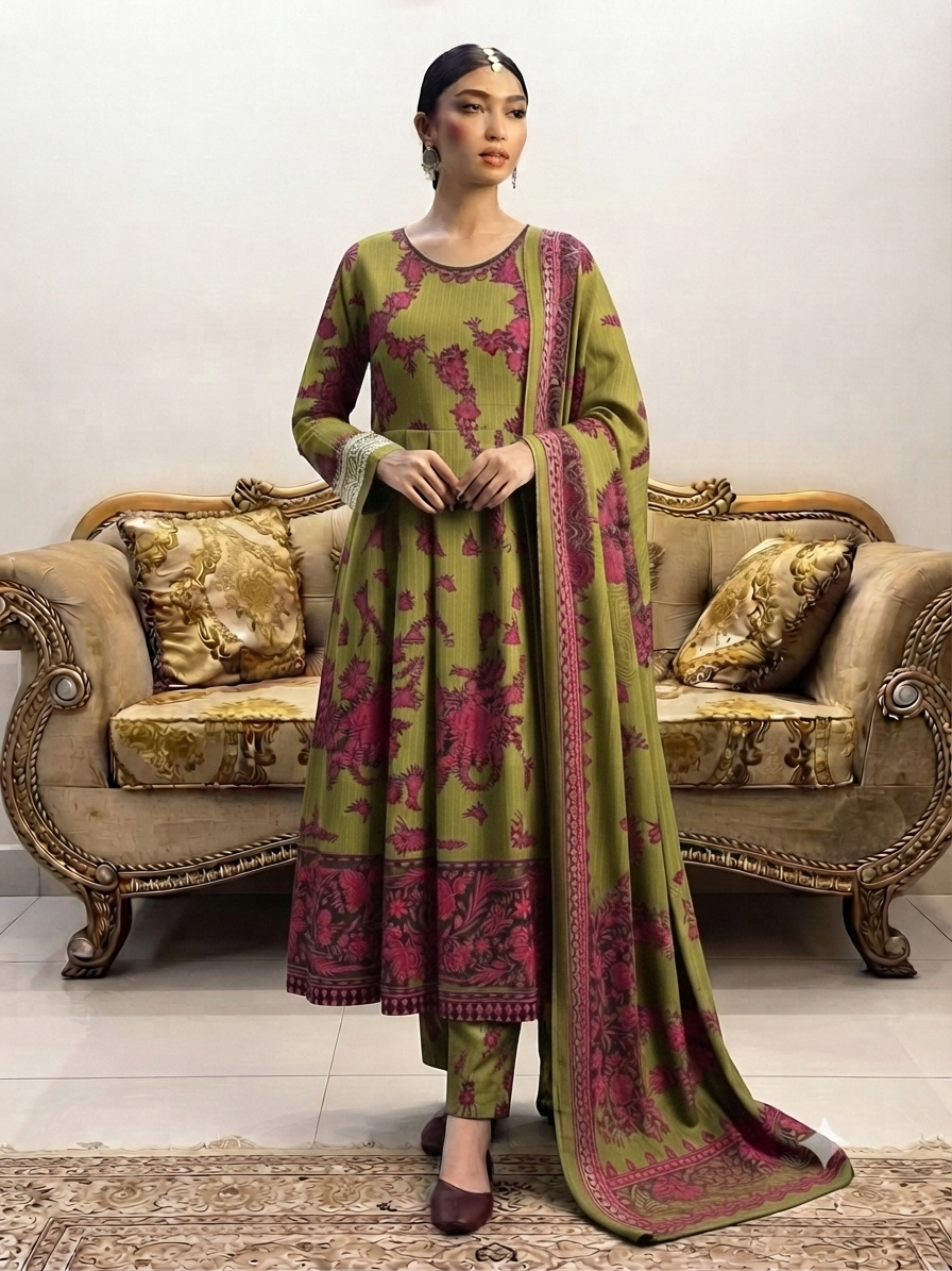 STITCHED MAXI-3PC FAROZA COLLECTION