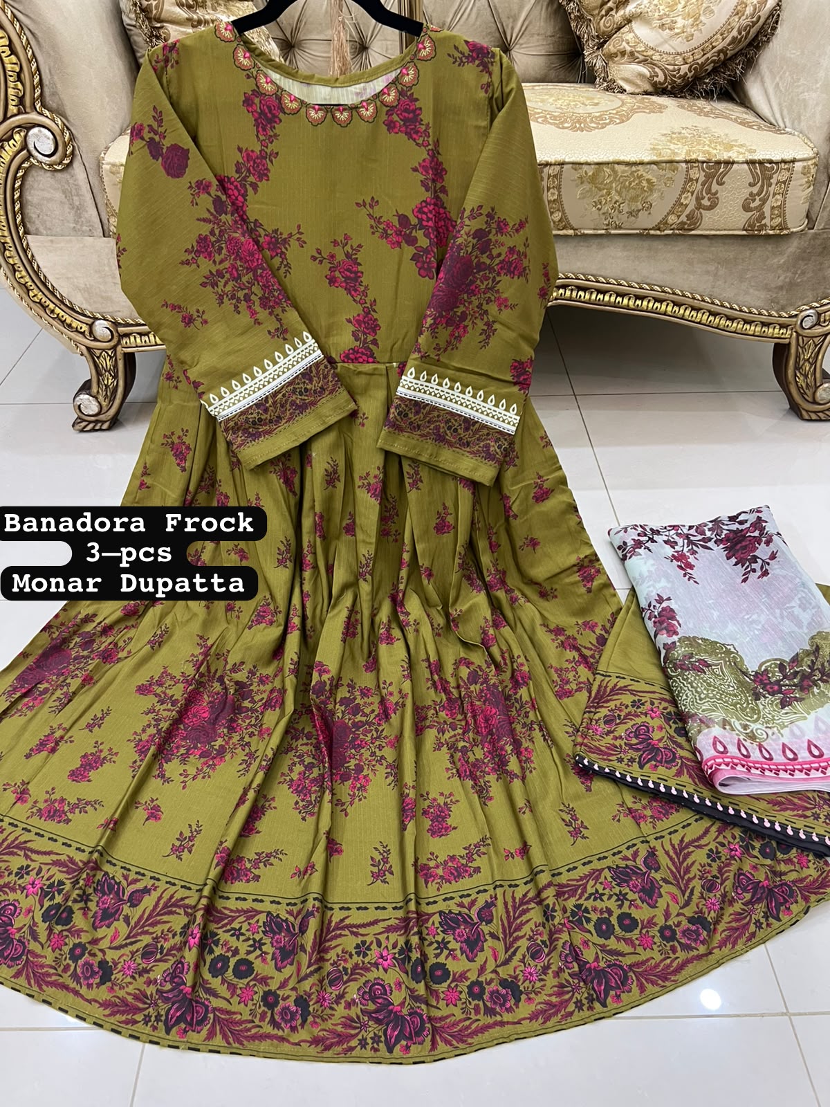 STITCHED MAXI-3PC FAROZA COLLECTION alternate view
