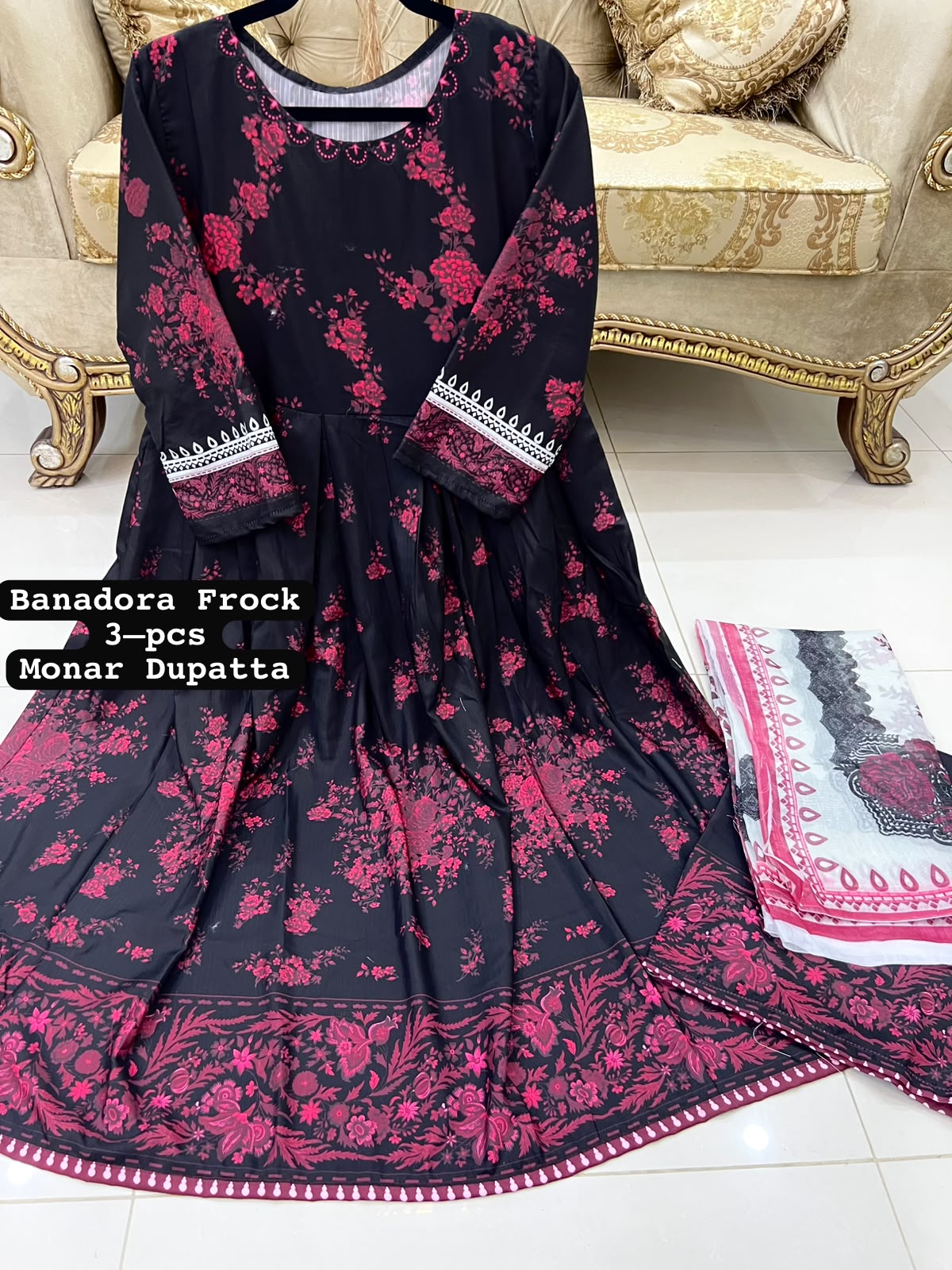 STITCHED MAXI-3PC FAROZA COLLECTION alternate view